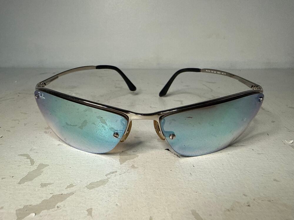 Vintage Ray-Ban RB3179 Polarized Top Bar Oval Sunglasses Made In Italy